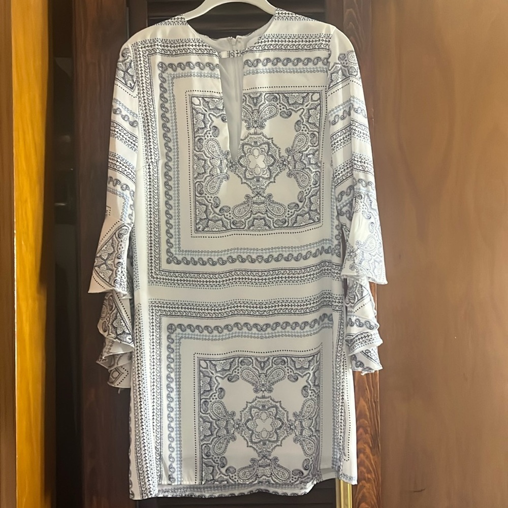 Missguided white and blue size 6 dress